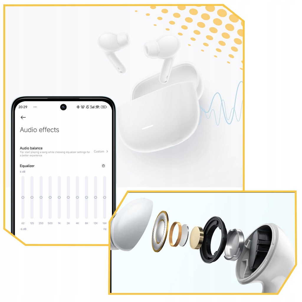 SŁUCHAWKI BEZPRZEWODOWE DOUSZNE XIAOMI REDMI BUDS 6 LITE ANC BT 5.3 BIAŁE Rodzaj słuchawek dokanałowe
